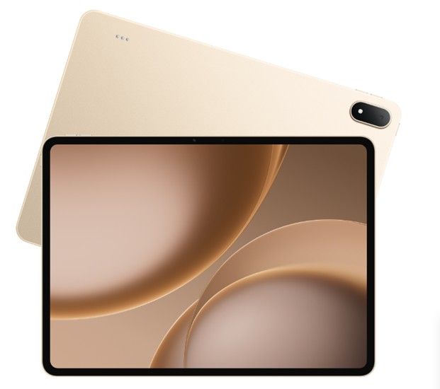 Oppo Pad 5 Pro in Golden colour from the front and back