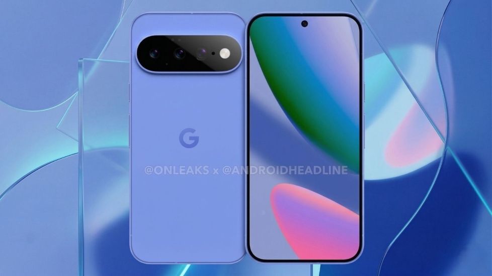 Google Pixel 11 from the back in indigo colourway