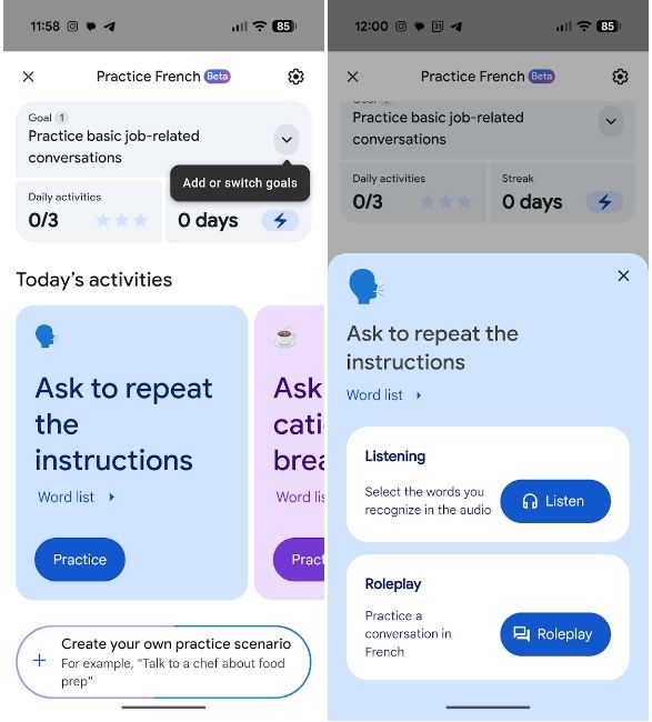 Pronunciation practice tool dashboard