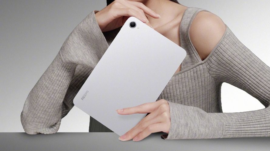 Redmi K Pad 2 from the back in Space Silver colourway