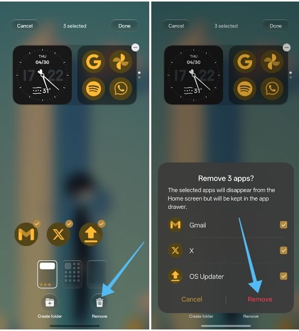 Remove selected apps and choose remove again