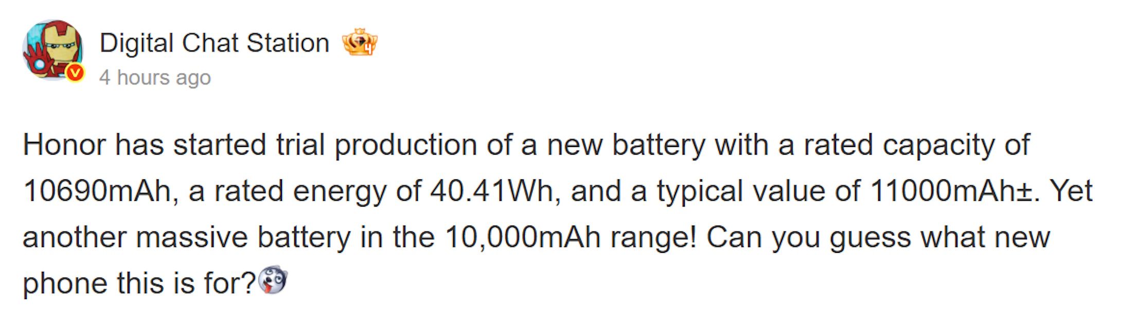 Honor Power 3 tipped with an 11,000mAh battery