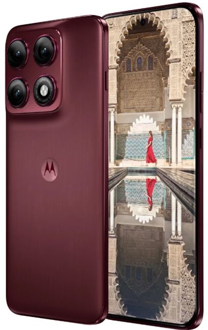 Motorola Edge 70 Pro+ in maroon