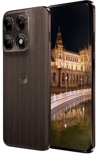 Motorola Edge 70 Pro+ in wood-like finish