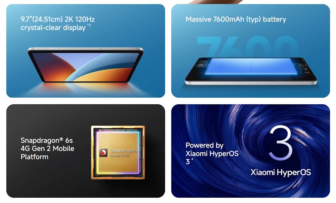 Redmi Pad 2 9.7 specs at a glance