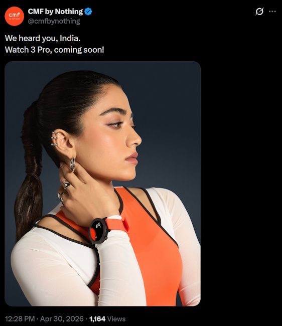 CMF Watch 3 Pro India launch teased