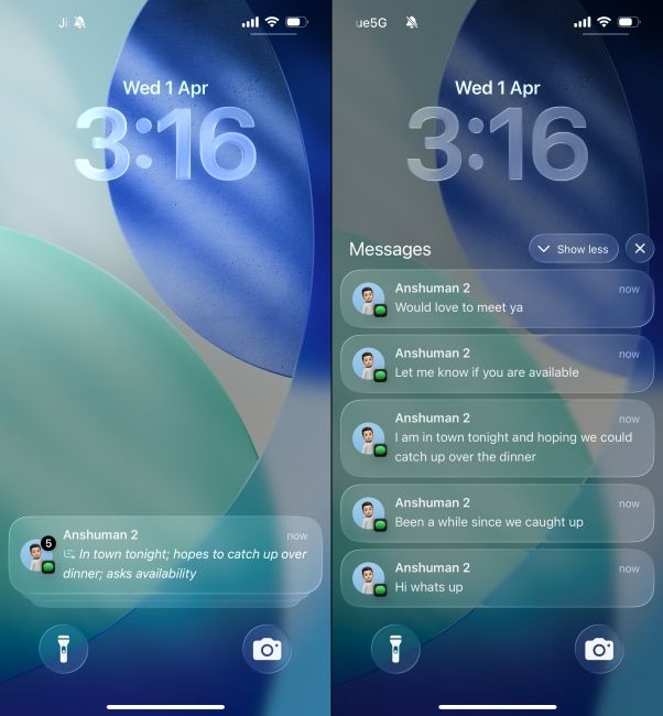 Showing Notification Summary feature on iPhone lockscreen Showing Notification Summary feature on iPhone lockscreen