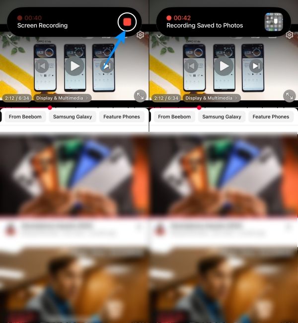 Stop recording YouTube video 