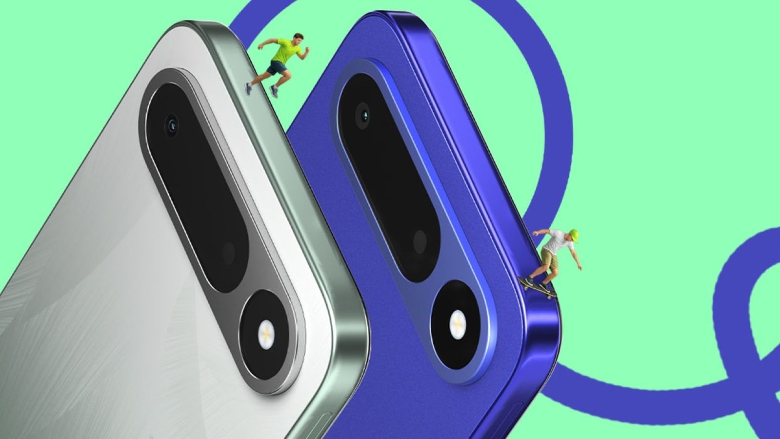 Tecno Pop X 5G in blue and green colourways