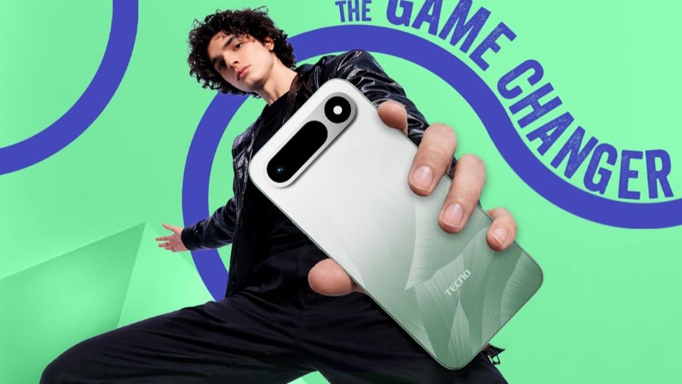 Tecno Pop X 5G in green held from the front