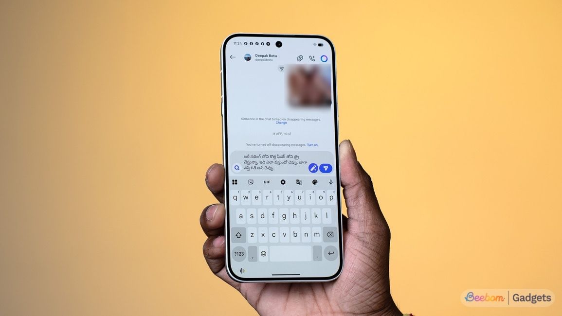 Teleugu text on Instagram DM page 