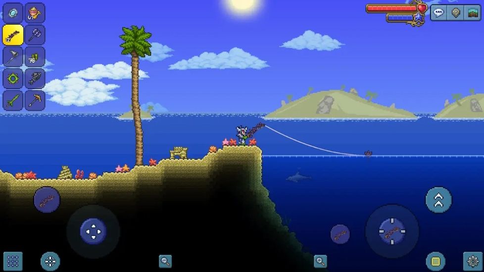Terraria fishing gameplay