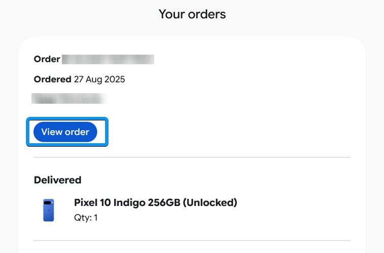 Google Pixel view order