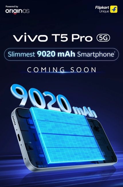 Vivo T5 Pro teaser image on Flipkart