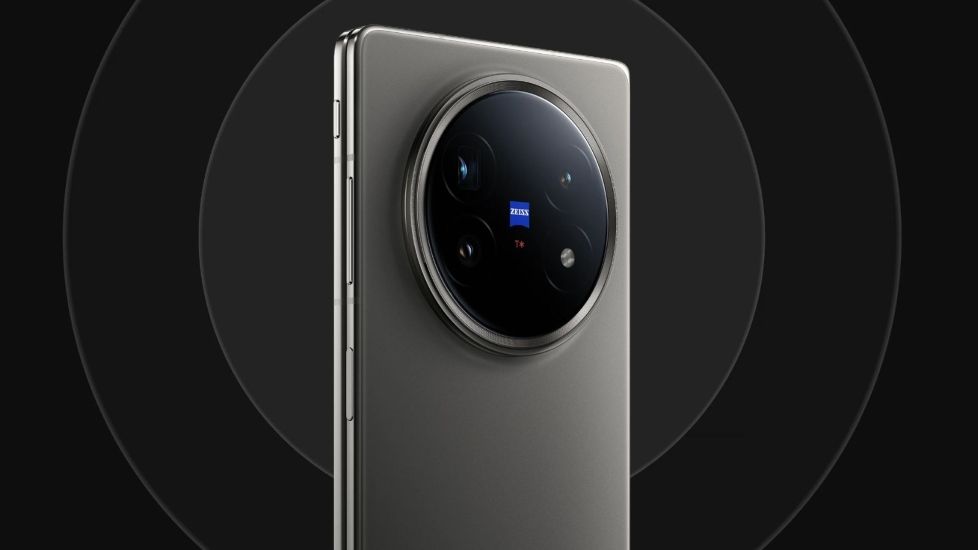 Vivo X Fold 5 from the back in black colourway