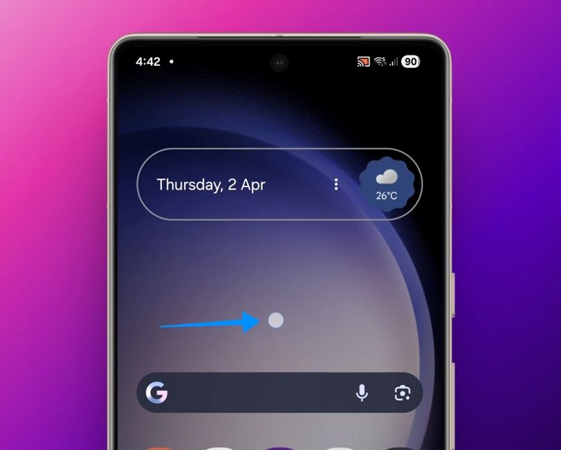 a white dot appearing on the android homescreen a white dot appearing on the android homescreen
