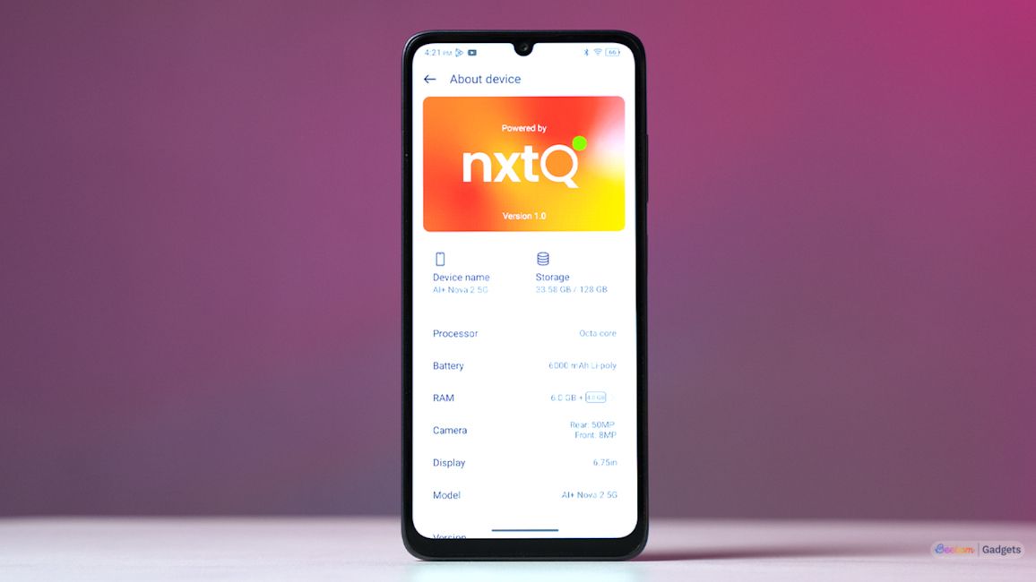 Ai+ Nova 2 5G about software page