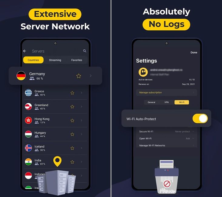 cyberghost vpn running on android phone