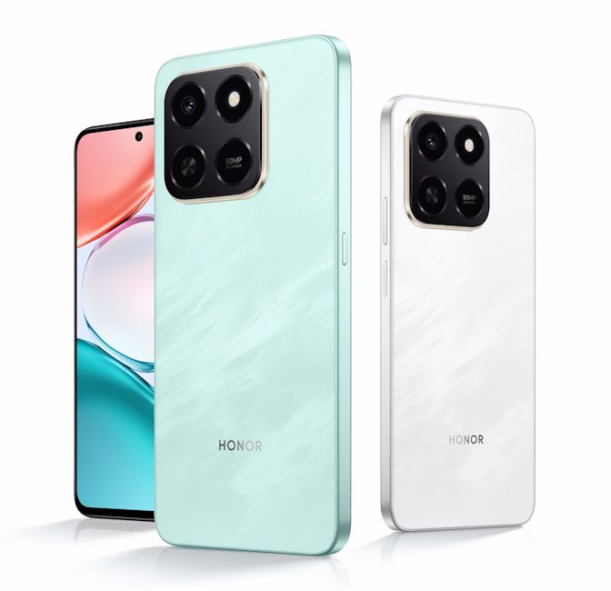 Honor Play 80 Pro blue and white colour options back panel design