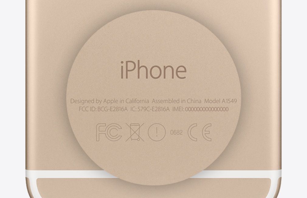 iPhone 6 back showing the IMEI number