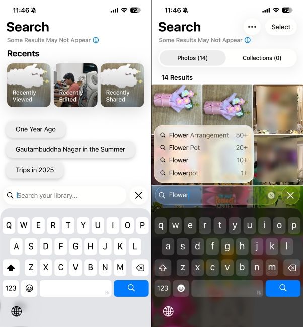 iPhone Photos App smart Search feature Showcase searching for Flowers iPhone Photos App smart Search feature Showcase searching for Flowers