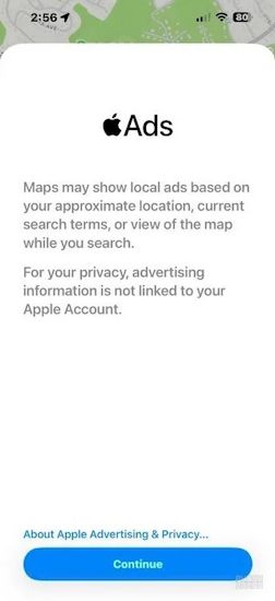 iOS 26.5 Developer Beta 2 displaying ads in Apple Maps pop-up iOS 26.5 Developer Beta 2 displaying ads in Apple Maps pop-up