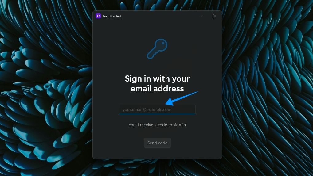 screenshot of blip app on windows sign up page