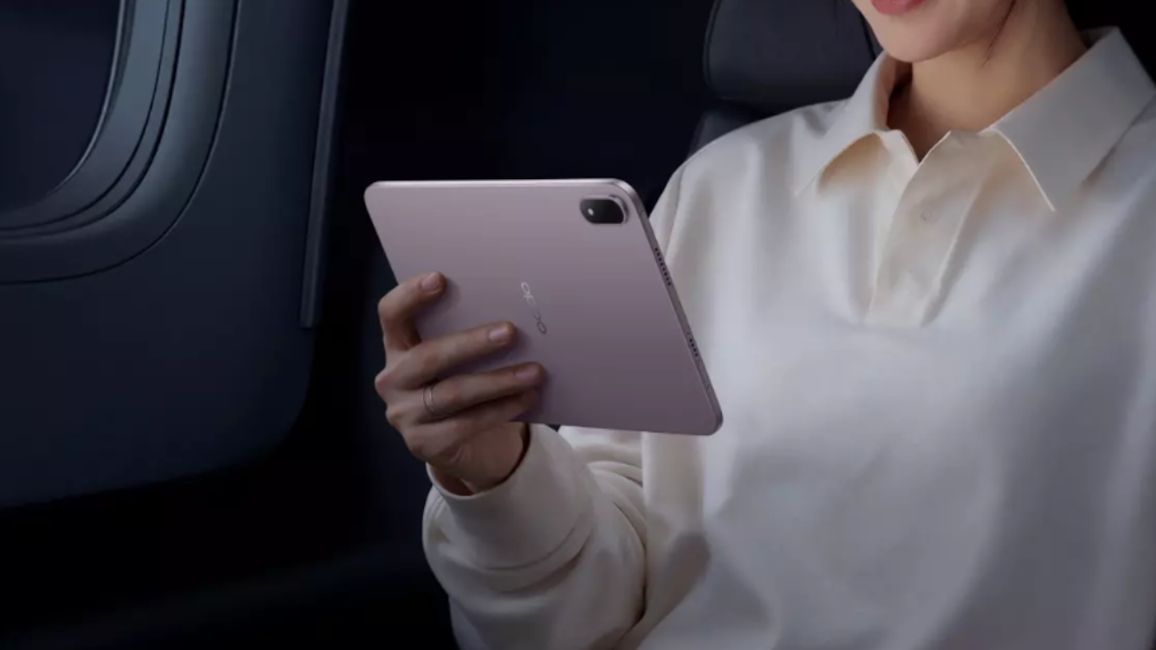 Oppo Pad Mini back design showcased while in hand
