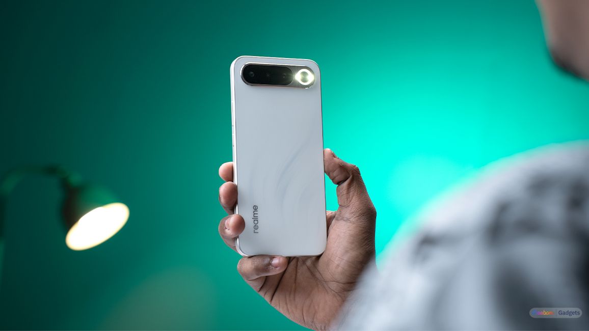 Realme 16 5G white in hand design showcased