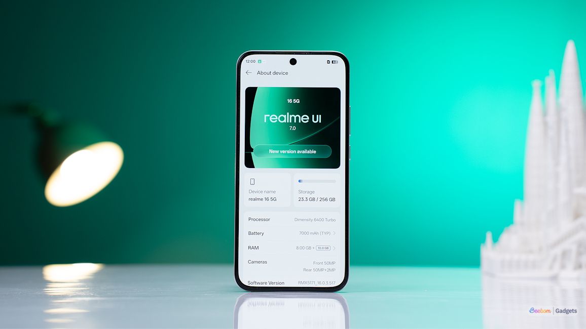 Realme UI 7.0 software update page