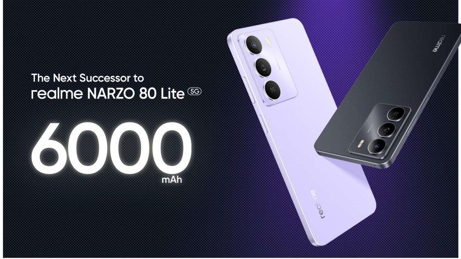 Realme Narzo 80 Lite 5G colour options and back panel design showcased