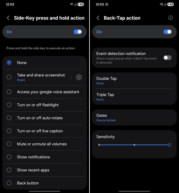 one ui screenshot showing registar plugin customisation options