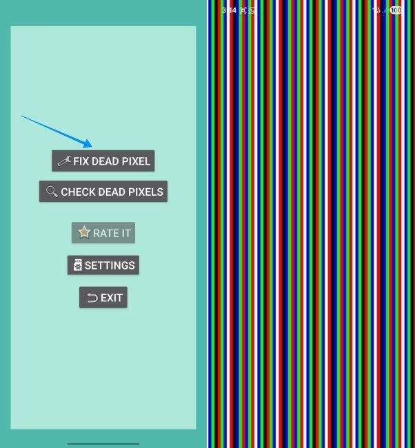 running Deal Pixels Test and Fix app on android screen running Deal Pixels Test and Fix app on android screen