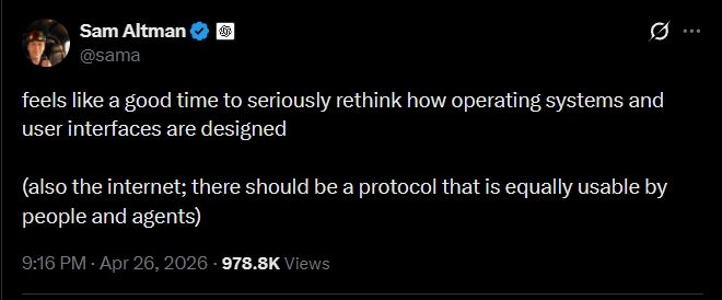 sam altman on x describing about new operating systems and user interfaces