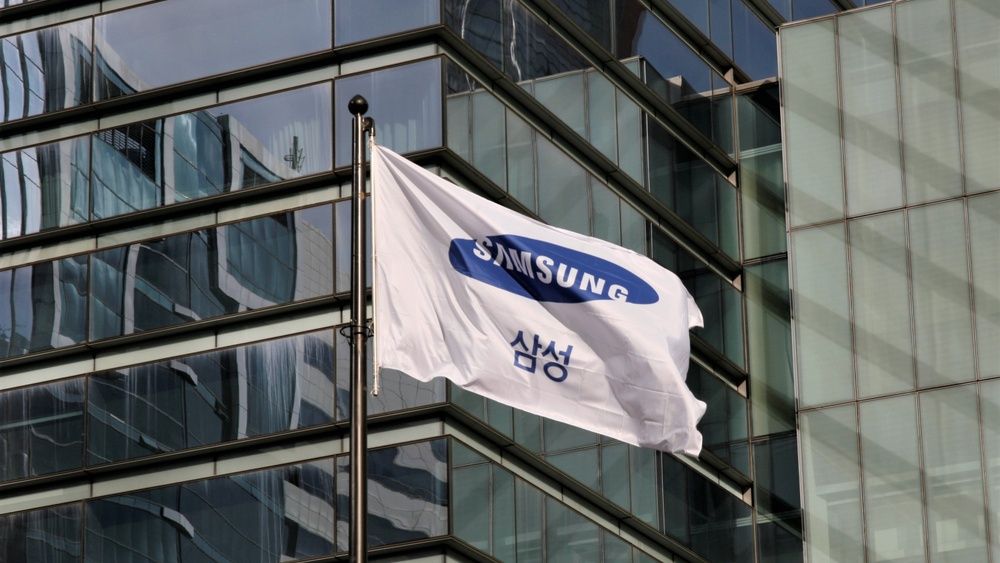 samsung flag with south korean text samsung flag with south korean text