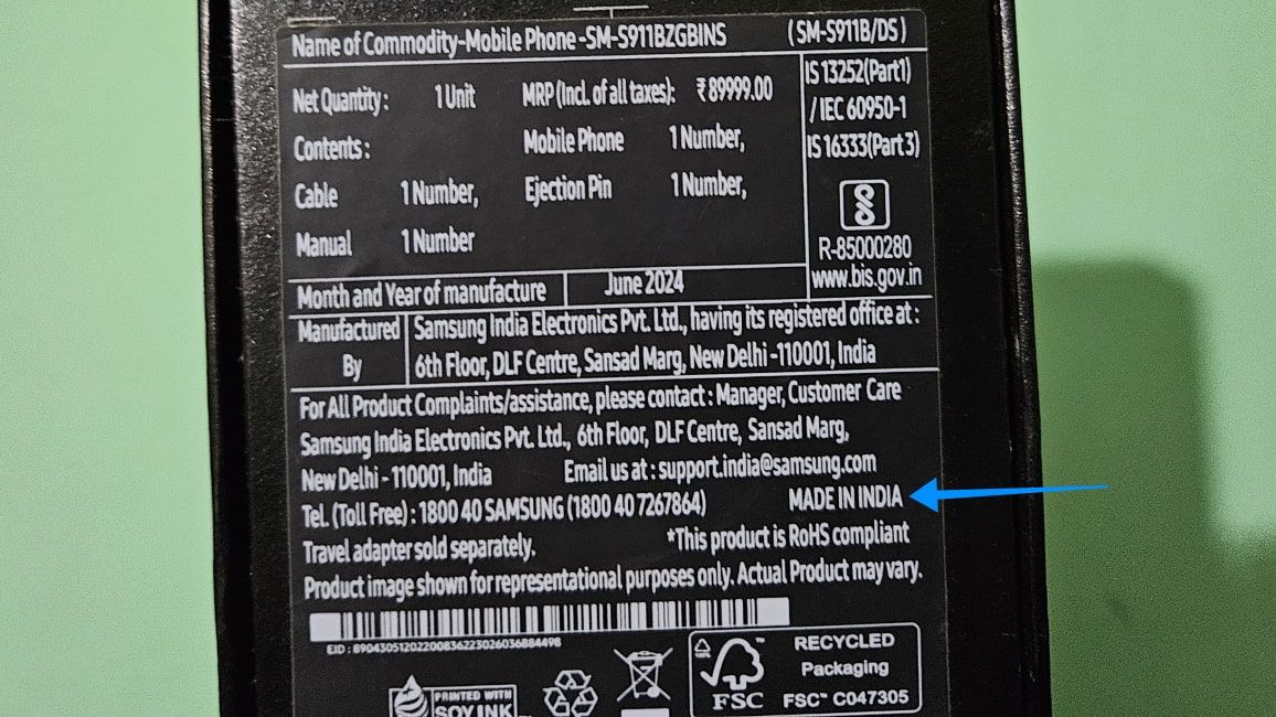 image of a samsung phone box showing country of manufacturing image of a samsung phone box showing country of manufacturing