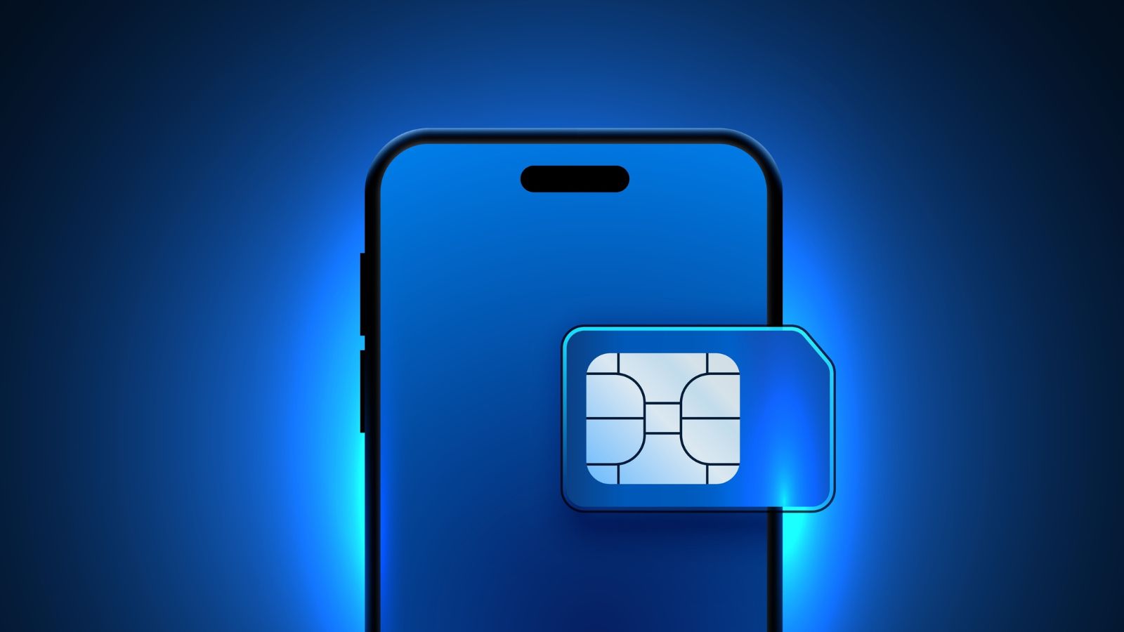 Stock image of SIM bound to a phone