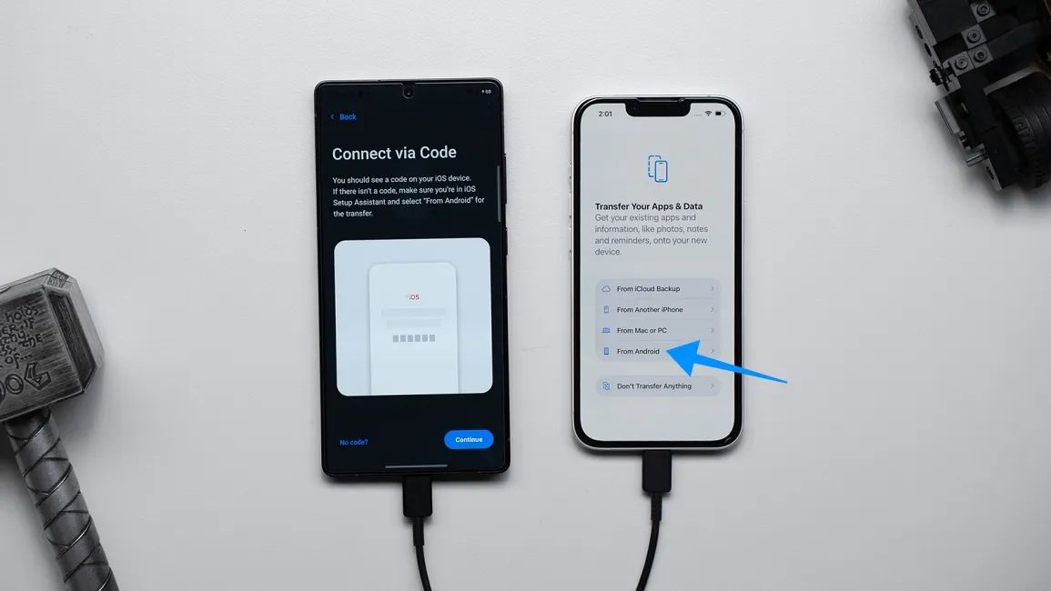 From Android option when transferring data from Android to iPhone