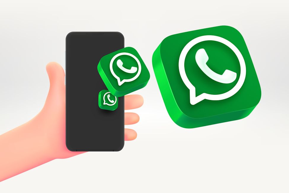 WhatsApp on phone stock vector image