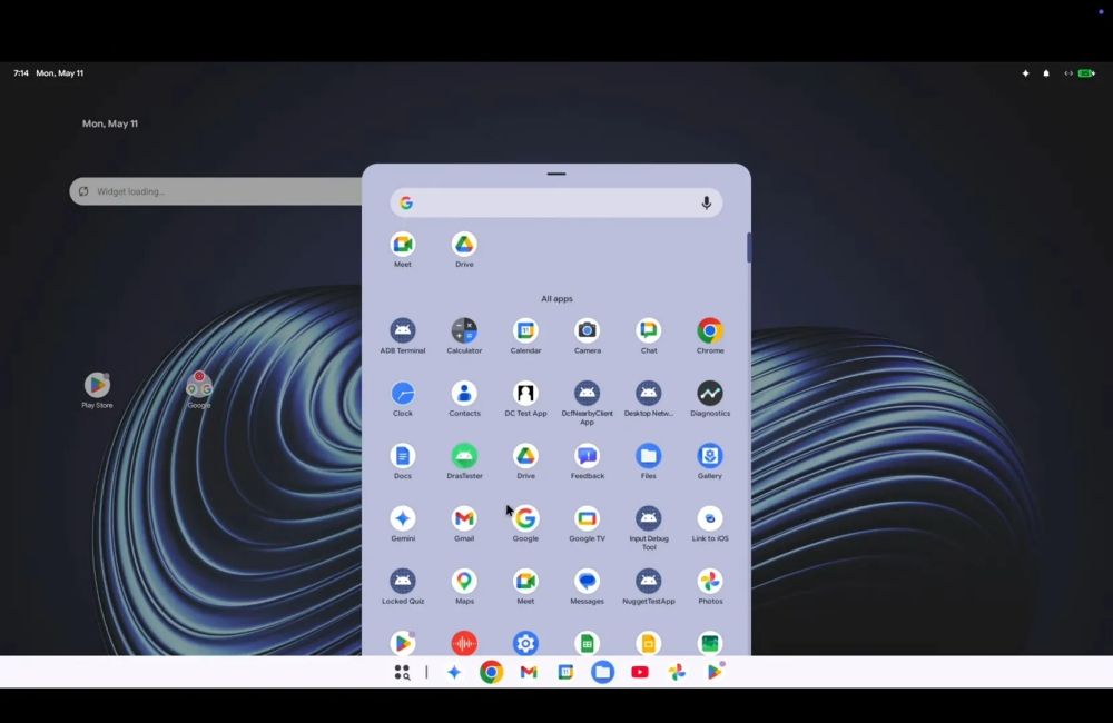Aluminium OS app drawer