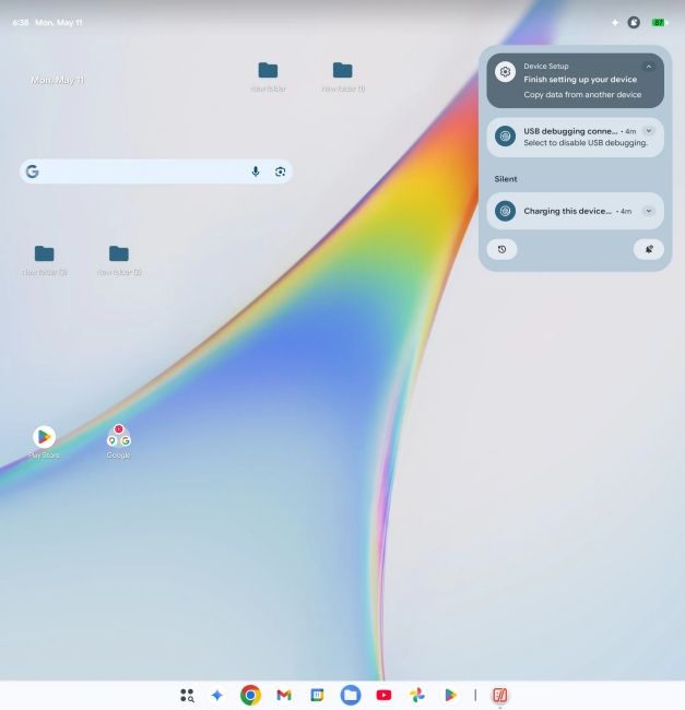 Aluminium OS device setup panel