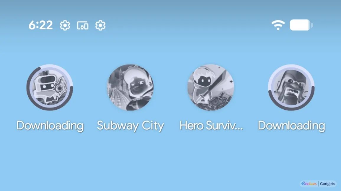 screenshot from pixel showing auto-themed icons
