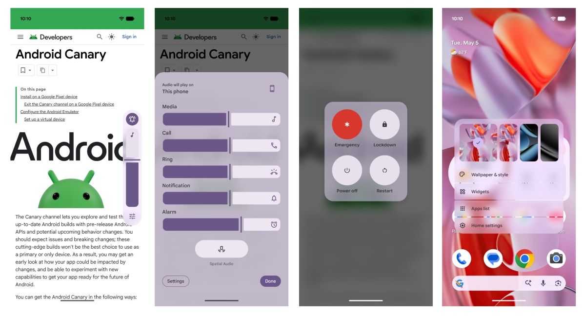 Android Canary System-wide blur in action