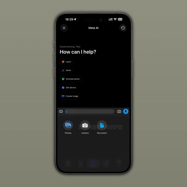 Meta AI document sharing feature in action on iOS Meta AI document sharing feature in action on iOS