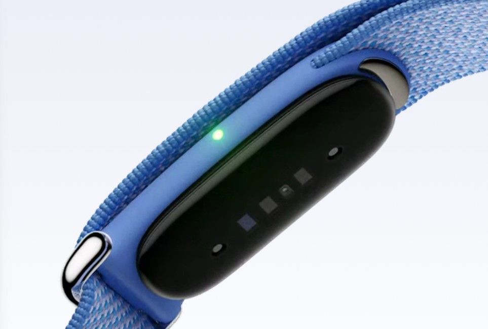 Fitbit Air back pebble design and sensor array