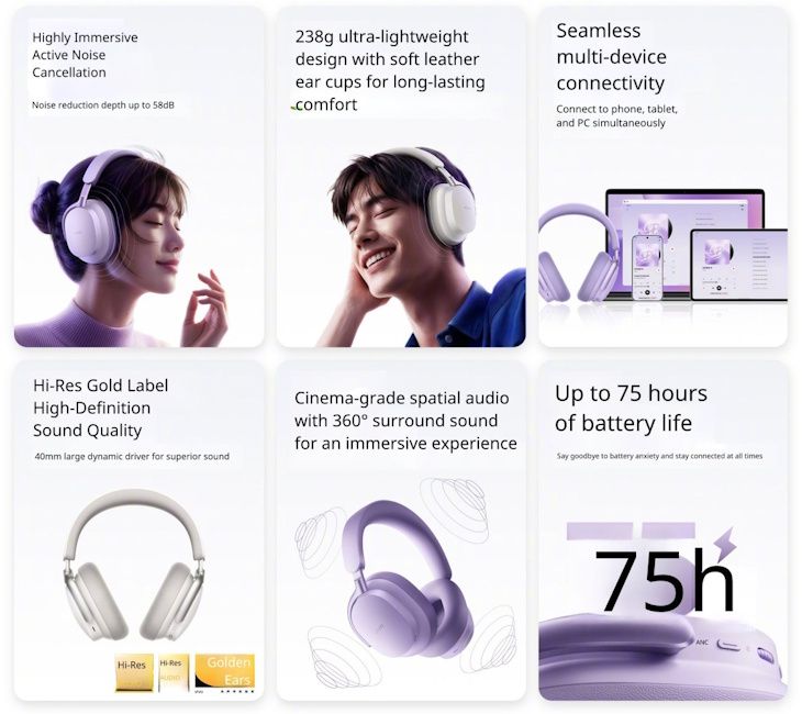 Vivo over-ear headphones key specs at a glance