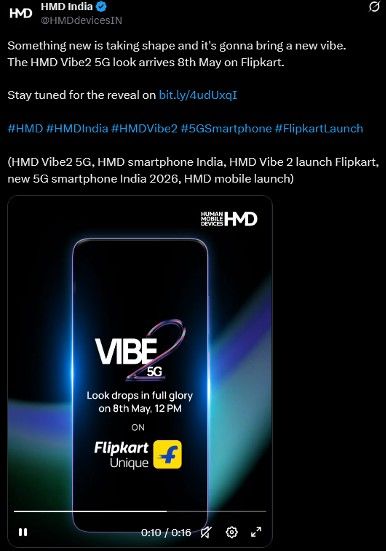 HMD Vibe 2 5G teaser poster on X