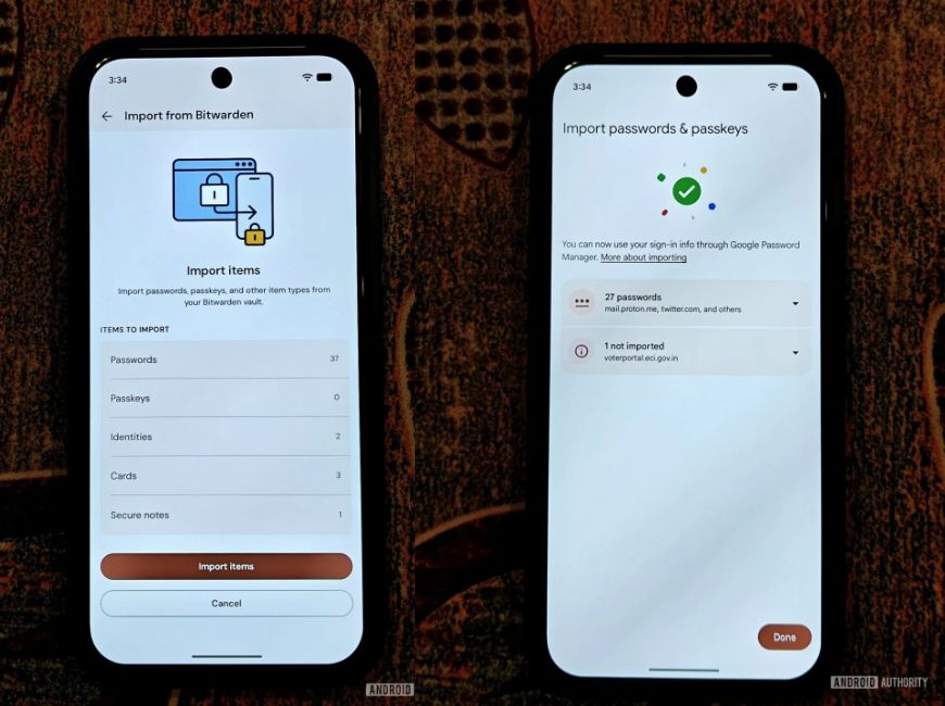Passkey transfer process from Android Password Manager to Bitwarden