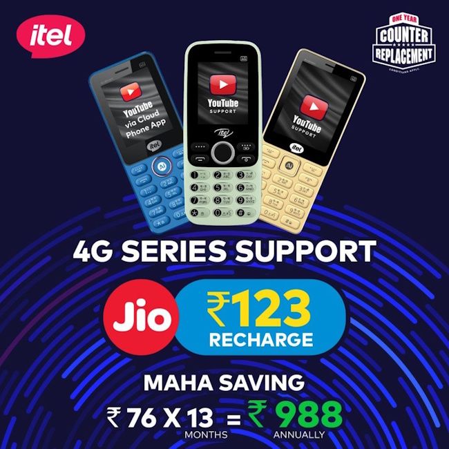 Itel feature phones will now support Jio 4G feature phone plans