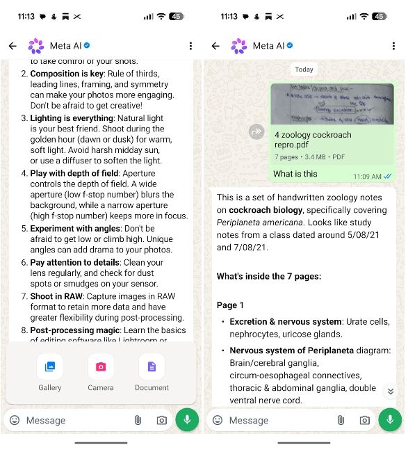 WhatsApp Document upload feature in action on Android WhatsApp Document upload feature in action on Android